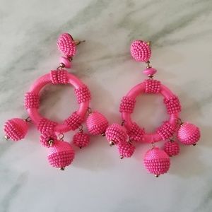 Zara statement pink beaded earrings